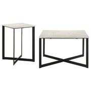 Tobin 2-piece Marble Top Coffee and End Table Set White - 707698-S2