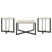 Tobin 3-piece Marble Top Coffee and End Table Set White - 707698-S3