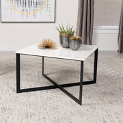 Tobin Square Marble Top Coffee Table White and Black - 707698