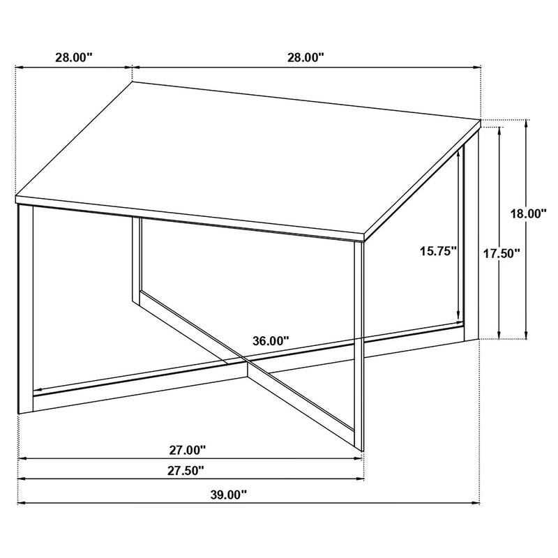 Tobin Square Marble Top Coffee Table White and Black - 707698