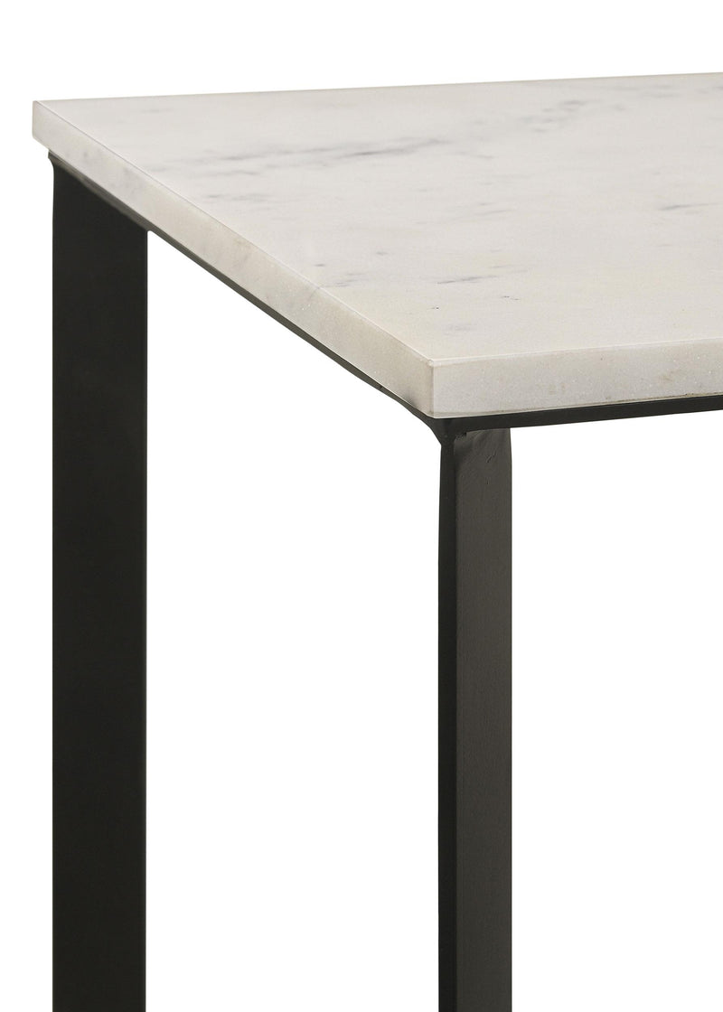 Tobin Square Marble Top End Table White and Black - 707697