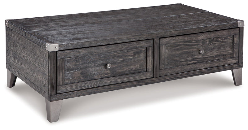 Todoe Coffee Table with 1 End Table in Dark Gray - PKG008763