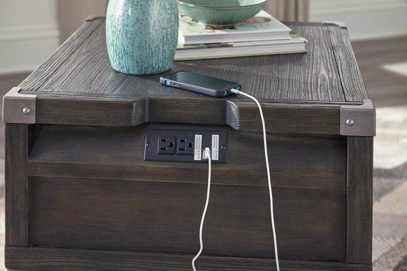 Todoe Coffee Table with 1 End Table in Dark Gray - PKG008763