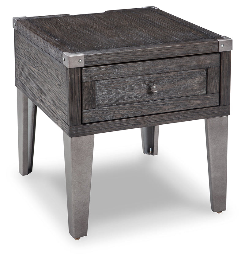Todoe Coffee Table with 1 End Table in Dark Gray - PKG008763