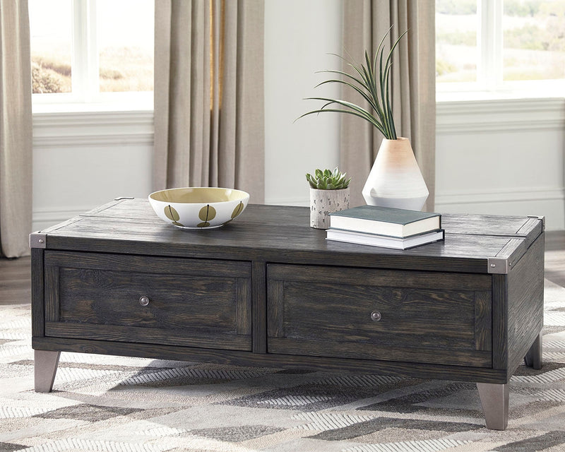 Todoe Coffee Table with 1 End Table in Dark Gray - PKG008763
