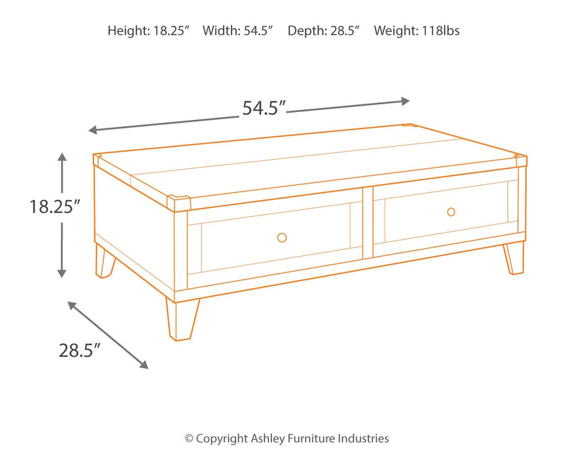 Todoe Coffee Table with 1 End Table in Dark Gray - PKG008763