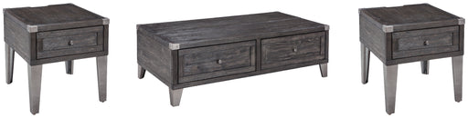 Todoe Coffee Table with 2 End Tables in Dark Gray - PKG007214