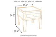 Todoe Dark Gray End Table with USB Ports & Outlets - Gate FurnitureEnd Table