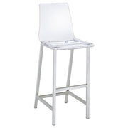 Tolbert 5-piece Bar Set with Acrylic Chairs Clear and Chrome - 104873-S5