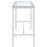 Tolbert Rectangular 47-inch Glass Top Pub Bar Table Chrome - 104873