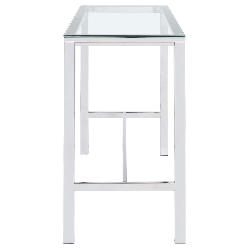Tolbert Rectangular 47-inch Glass Top Pub Bar Table Chrome - 104873