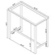 Tolbert Rectangular 47-inch Glass Top Pub Bar Table Chrome - 104873