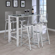 Tolbert Rectangular 47-inch Glass Top Pub Bar Table Chrome - 104873