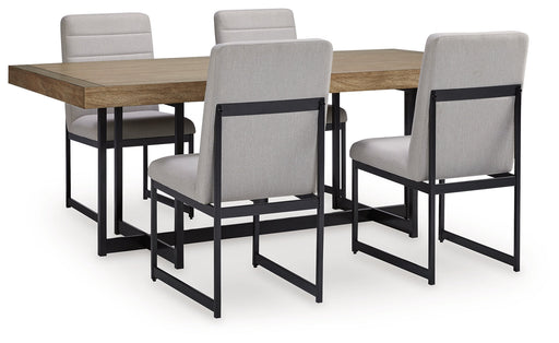 Tomtyn Dining Table and 4 Chairs in Light Brown - PKG020804