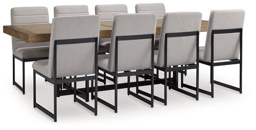 Tomtyn Dining Table and 8 Chairs in Light Brown - PKG020806