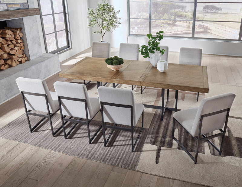 Tomtyn Dining Table and 8 Chairs in Light Brown - PKG020806