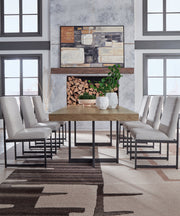 Tomtyn Dining Table and 8 Chairs in Light Brown - PKG020806