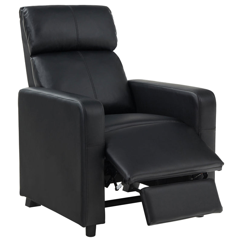 Toohey Upholstered Home Theater Push Back Recliner Black - 600181