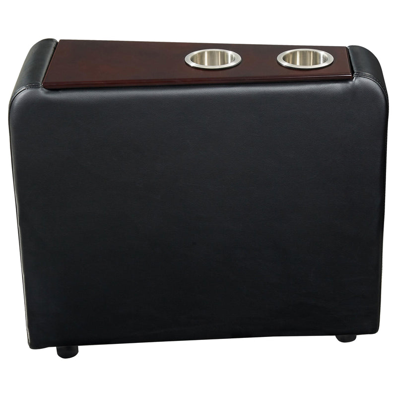Toohey Upholstered Home Theater Storage Wedge Console Black - 600182