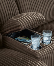 Top Tier 5 - Piece Sectional with Recliner in Chocolate - Gate FurnitureSectional