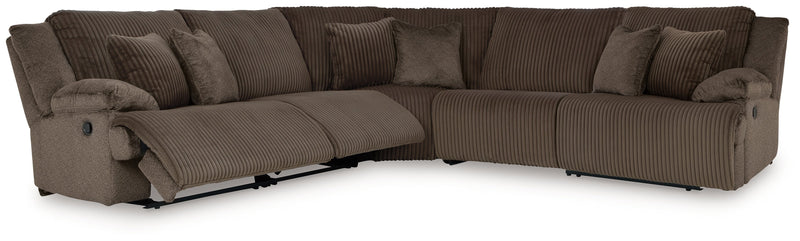 Top Tier 5 - Piece Sectional with Recliner in Chocolate - Gate FurnitureSectional