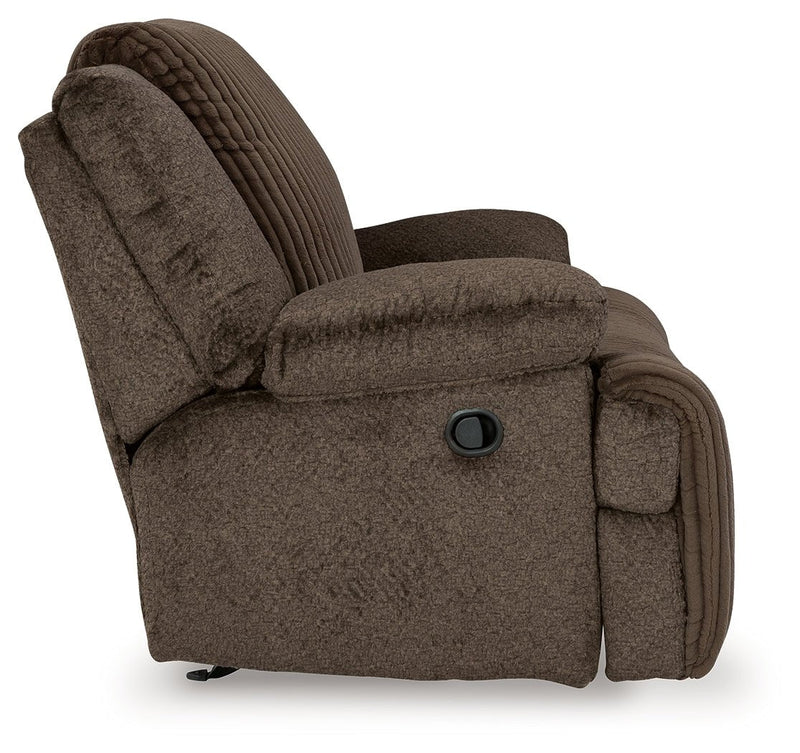 Top Tier 5 - Piece Sectional with Recliner in Chocolate - Gate FurnitureSectional