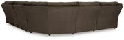 Top Tier Chocolate 6-Piece Sectional with Recliner from Ashley - Luna Furniture