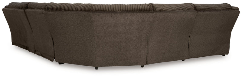 Top Tier Chocolate 6-Piece Sectional with Recliner from Ashley - Luna Furniture
