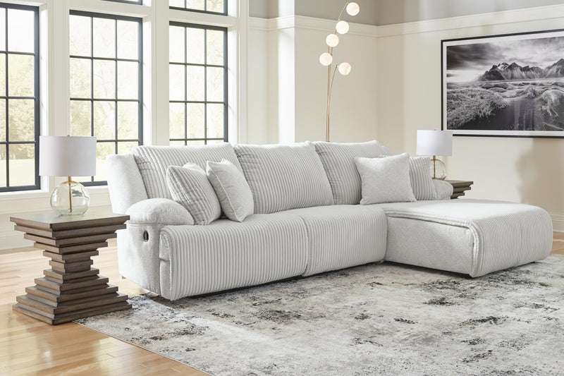 Top Tier Alloy 3-Piece Reclining Sectional Sofa Chaise - 92706S6
