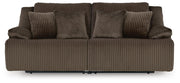Top Tier Chocolate 2-Piece Reclining Sectional Loveseat - 92705S9