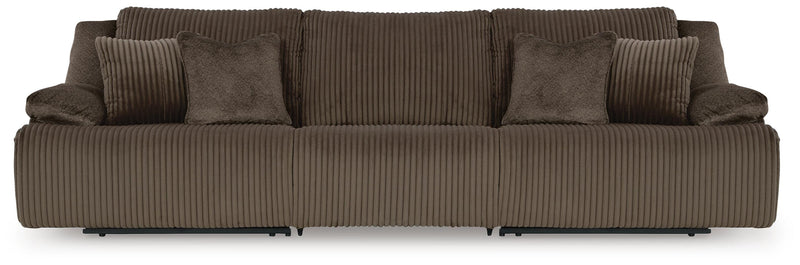 Top Tier Chocolate 3-Piece Reclining Sectional Sofa - 92705S8