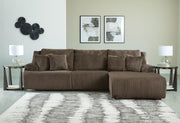 Top Tier Chocolate 3-Piece Reclining Sectional Sofa Chaise - 92705S6