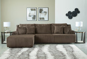 Top Tier Chocolate 3-Piece Reclining Sectional Sofa Chaise - 92705S7