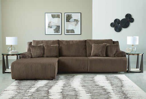 Top Tier Chocolate 3-Piece Reclining Sectional Sofa Chaise - 92705S7