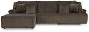 Top Tier Chocolate 3-Piece Reclining Sectional Sofa Chaise - 92705S7