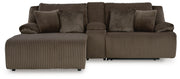Top Tier Chocolate 3-Piece Reclining Sectional Sofa with Chaise - 92705S5