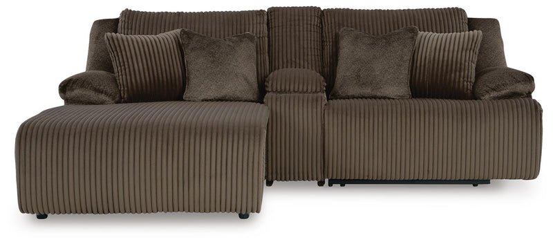 Top Tier Chocolate 3-Piece Reclining Sectional Sofa with Chaise - 92705S5