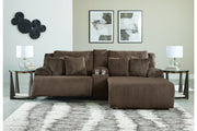 Top Tier Chocolate 3 - Piece Reclining Sectional Sofa with Chaise - Gate FurnitureReclining Sectional