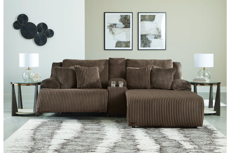 Top Tier Chocolate 3 - Piece Reclining Sectional Sofa with Chaise - Gate FurnitureReclining Sectional