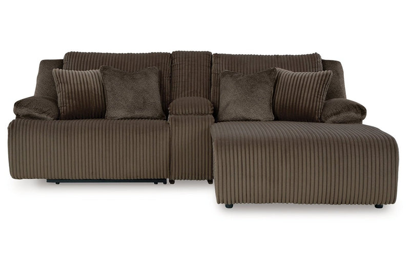 Top Tier Chocolate 3 - Piece Reclining Sectional Sofa with Chaise - Gate FurnitureReclining Sectional