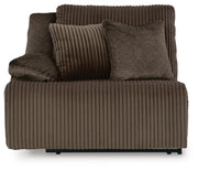 Top Tier Chocolate 3-Piece Reclining Sofa Chaise Sectional - 92705S10