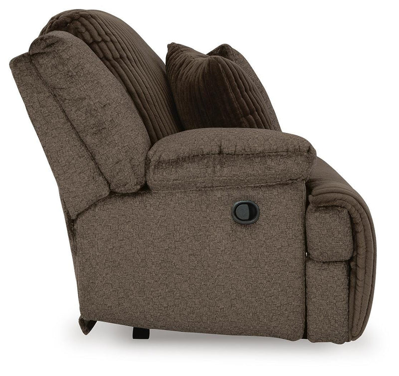 Top Tier Chocolate 3-Piece Reclining Sofa Chaise Sectional - 92705S10