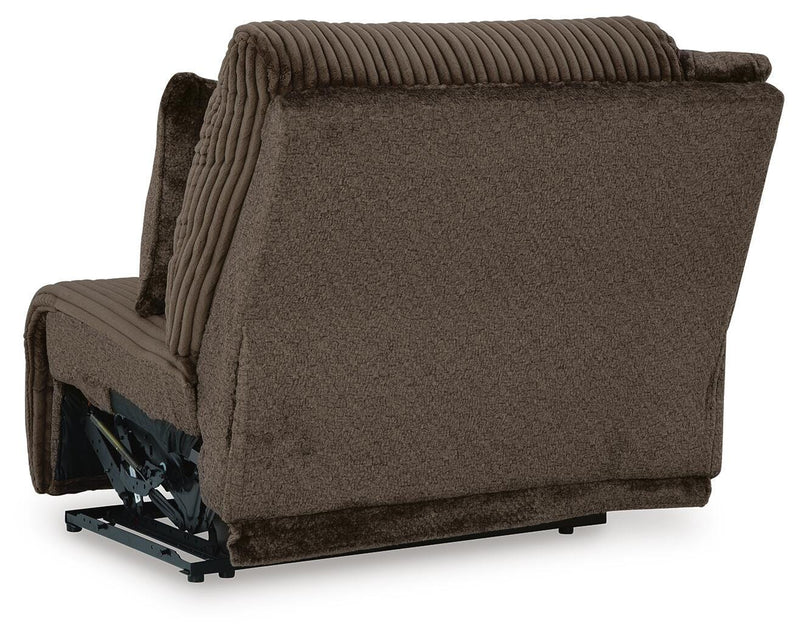 Top Tier Chocolate 3-Piece Reclining Sofa Chaise Sectional - 92705S10