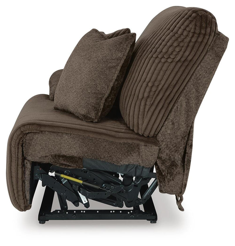 Top Tier Chocolate 3-Piece Reclining Sofa Chaise Sectional - 92705S10