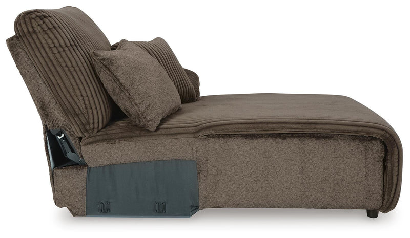 Top Tier Chocolate 3-Piece Reclining Sofa Chaise Sectional - 92705S10