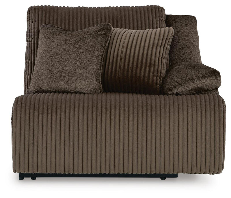 Top Tier Chocolate 3-Piece Reclining Sofa Chaise Sectional - 92705S11