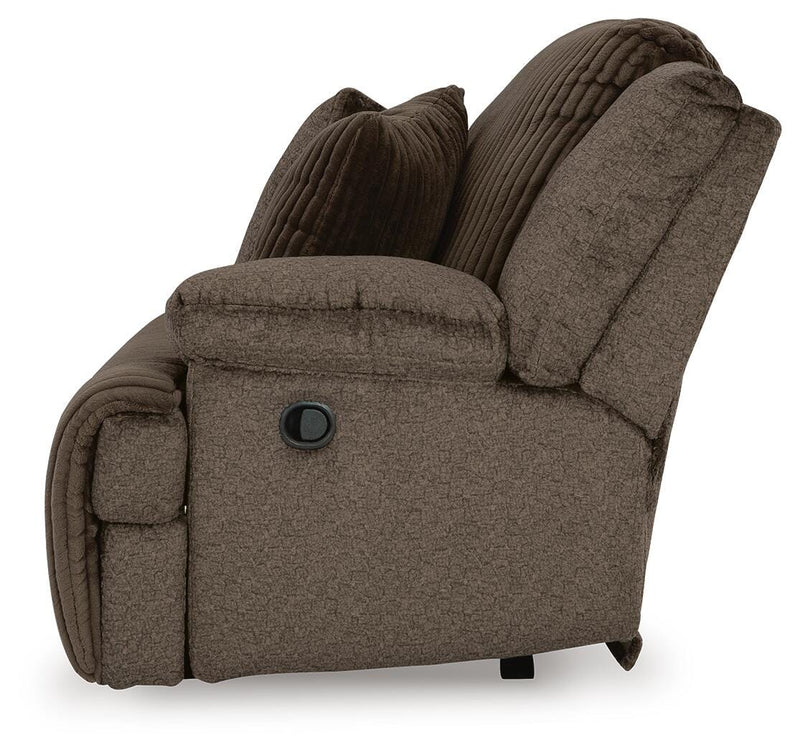 Top Tier Chocolate 3-Piece Reclining Sofa Chaise Sectional - 92705S11