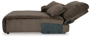 Top Tier Chocolate 3-Piece Reclining Sofa Chaise Sectional - 92705S11
