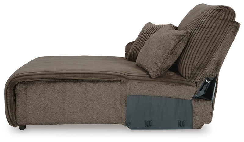 Top Tier Chocolate 3-Piece Reclining Sofa Chaise Sectional - 92705S11