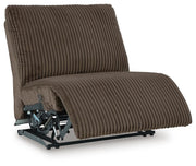 Top Tier Chocolate 3-Piece Reclining Sofa Chaise Sectional - 92705S11